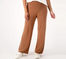 Encore by Idina Menzel Women's Pants Sz L Regular Cloud Wide Leg Brown A550329