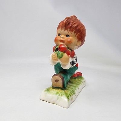 Goebel ''Forbidden Fruit'' Figurine BYJ 20 1958 Red Head Boy Figure Apple