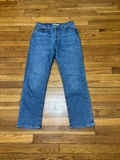 Levi's Womens Wedgie Straight Jeans Size 29 29x27 Blue Denim Button Fly Pants