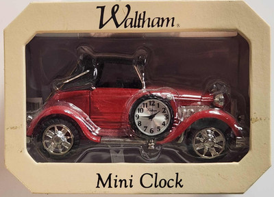 Waltham Old Time Red Car Mini Clock Desktop Clock