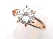 9 ct gold ring 3 carets Cubic Zirconia size P