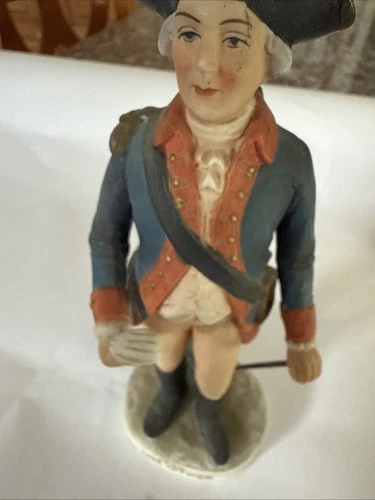 2 Vintage LEFTON Revolutionary War Soldier Figurine 1779 LINE OFFICER Uniform