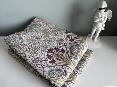 Dunelm Jugendstil Mauve Lucetta Bleistiftfalte komplett gefüttert große Vorhänge