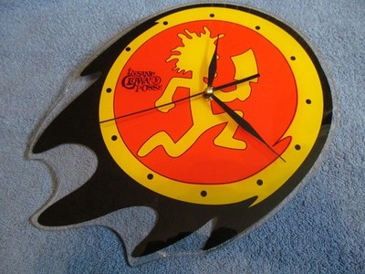 Rare Insane Clown Posse Glass Wall Clock-Working-Original Mechanism