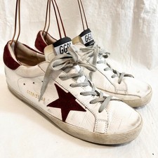 Golden Goose Superstar sneakers 39 9 womens white leather burgundy suede gray