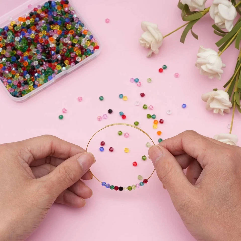 Hot 2/3/4/5/6/8mm Bicone Crystal Glass bead Loose Crafts Beads Jewelry Making - Image 4 of 4