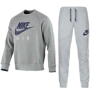 nike air logo track pants grey