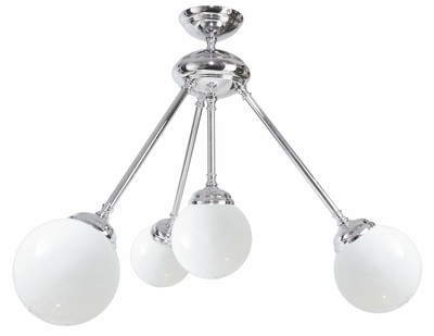 Premium Deckenleuchte Art Déco Stil Chrom 4-Fl Deckenlampe Beleuchtung