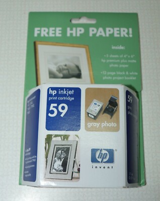 Hb Ink59 Printer HP Inkjet Print Cartridge # 59 Gray Photo Cartridge With Photo Paper ...