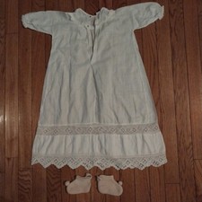 1920s EDWARDIAN VINTAGE CRISTENING BAPTISM INFANT CHILDRENS GOWN DRESS BOOTIES