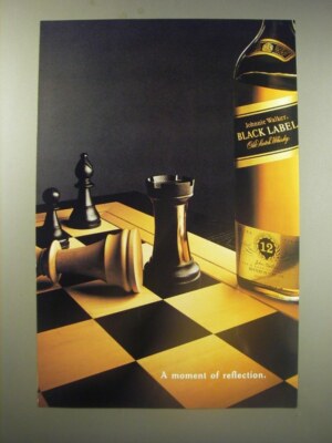 1990 Johnnie Walker Black Label Scotch Ad - A moment of reflection