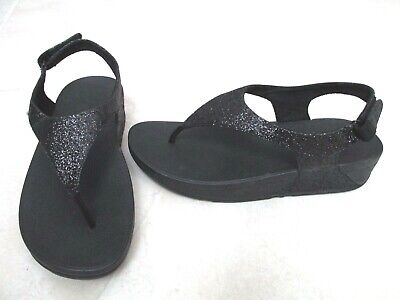 black glitter fitflops