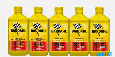 5x Öl Bardahl XTC C60 SAE 15W50 Motorrad 4T Formel Polar Plus + Fulleren Synte