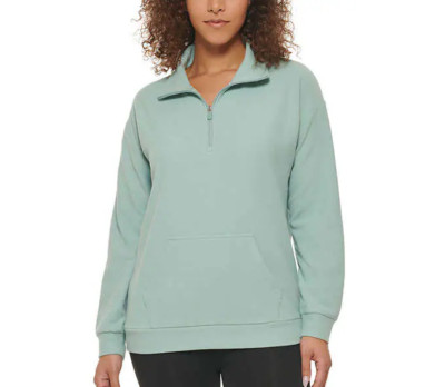 NWT Marc New York Women's Ribbed Quarter Zip Kangaroo Pocket Size M $60 Z374