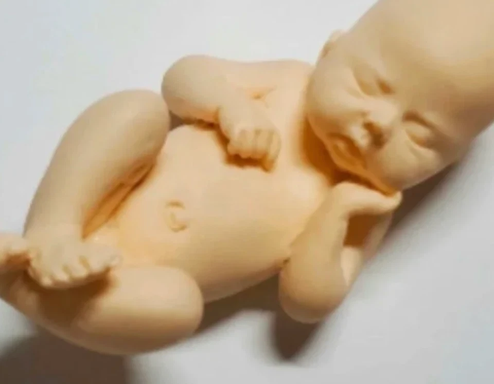 Molde para bebé 3D, molde de silicona, molde de arcilla polimérica, resina, yeso, jabón, vela, bebé Foto 4 de 4