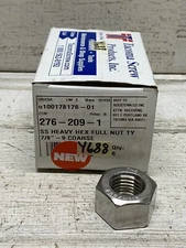 STAINLESS HEAVY HEX FULL NUT TY 7/8" - COARSE Quantity 6 New