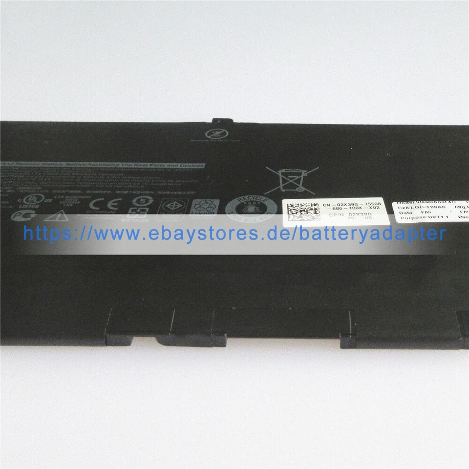 Original F3YGT 2X39G battery for DELL Latitude 7390 E7490 7480 2X39G 7SNF9 - Image 4 of 4