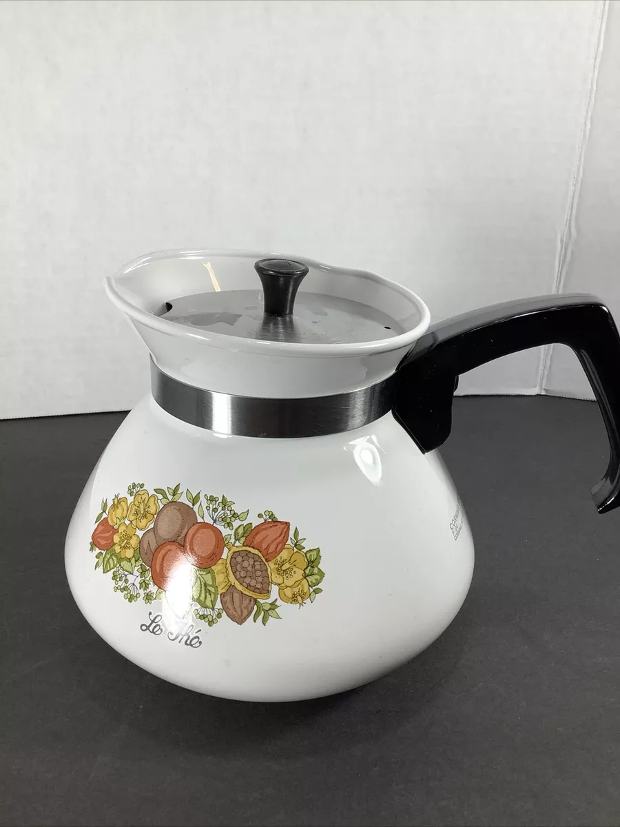 Vintage Corning Ware Spice If Life Stove Top 6 Cup Coffee Tea Pot P-104 “Le  The”