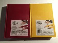 2 Pack - Royal & LangNickel Hardback Sketchbook 110 Sheets each (RED & Yellow)