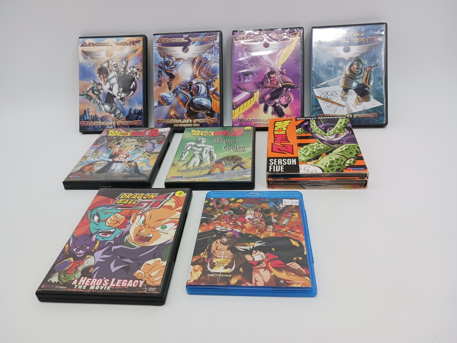 Lot of 9 Animation Action Dragon Ball Z GT Guardian Force DVD One Piece Blu ray