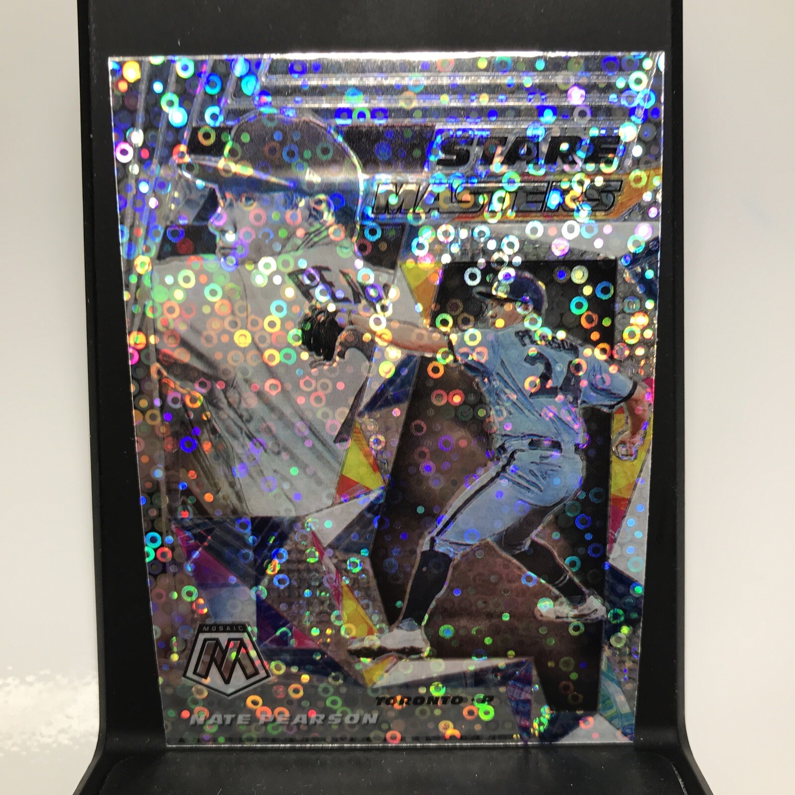 2021 Mosaic Nate Pearson Stare Masters Disco Prizm SP Parallel Blue Jays RC SM14