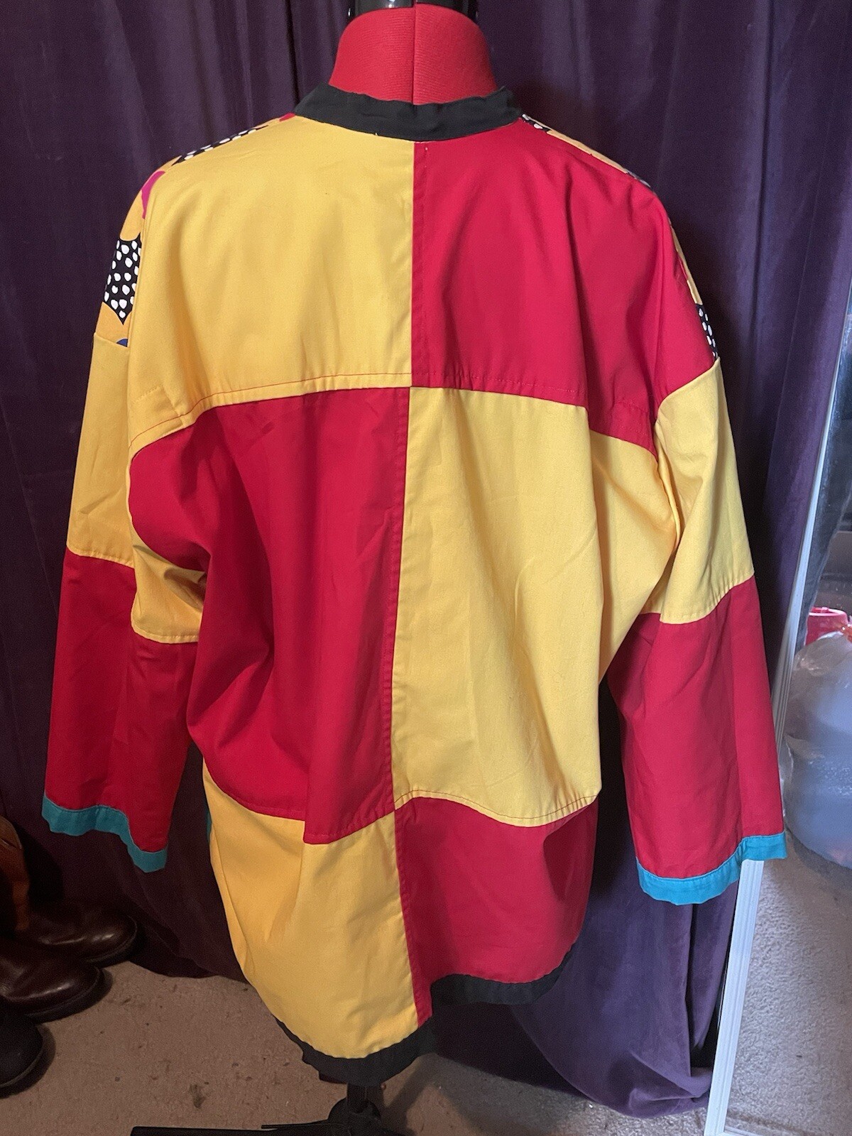 Handsewn Patchwork Reversible Coat With Belt, Poc… - image 7