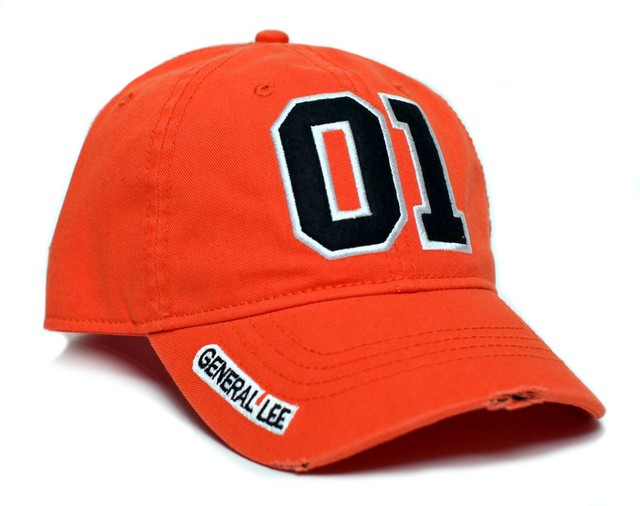 orange baseball hat