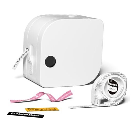 Portable Bluetooth Label Maker Machine with Inkless Mini White Tape-image