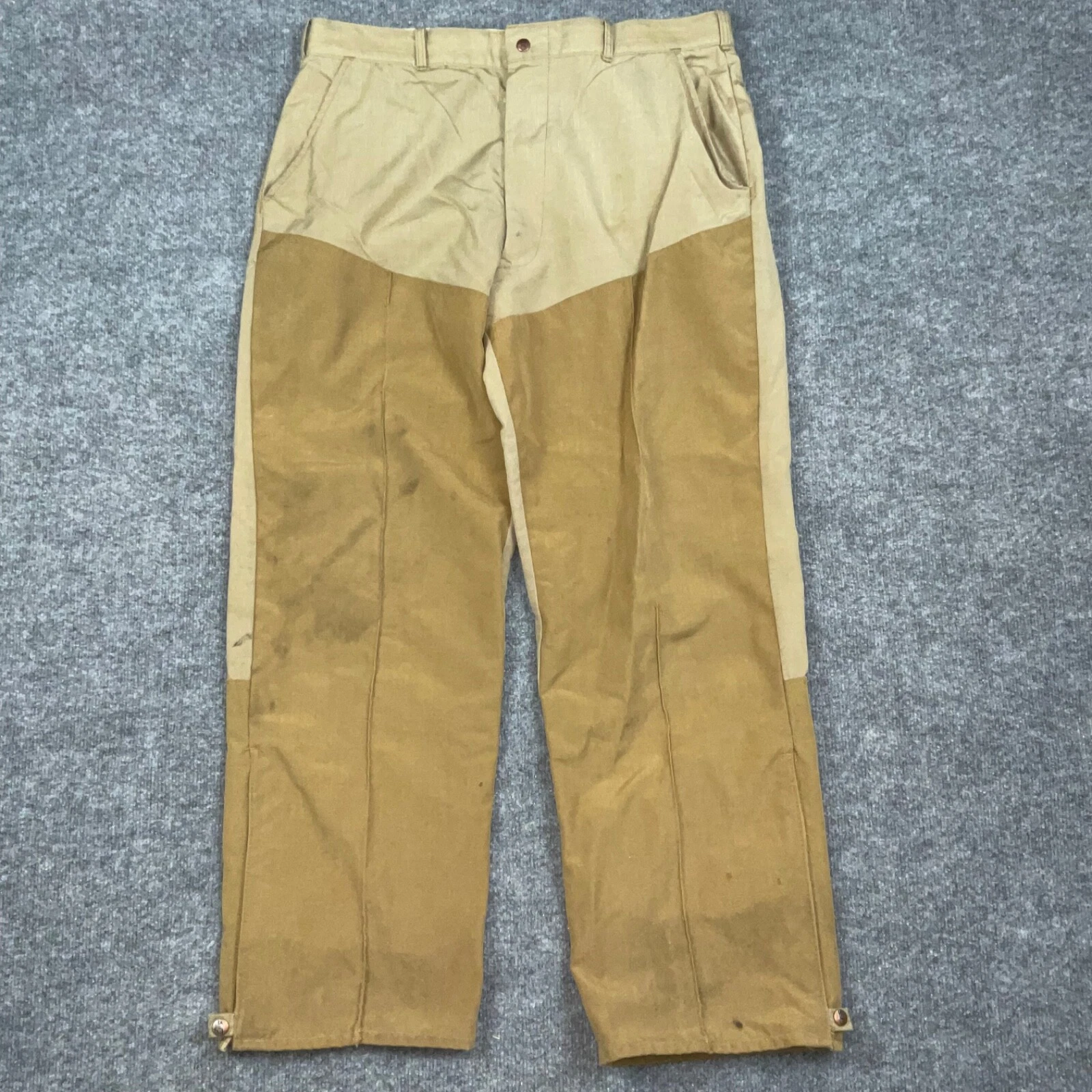Vintage Bob Allen Pants Mens 38 Beige Hunting Fishing Outdoors double knee USA