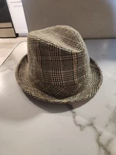 Alternative GREEN PLAID FEDORA Hat Cap Tweed 8" Size L-XL
