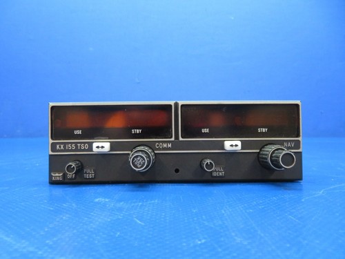 King KX155 NAV/COM w/ Connector & Rack 14v 069-1024-00 TESTED w/ 8130 (0125-197)