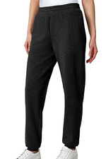 New Mondetta Women  s Heathered Fleece Joggers Small S Heather Black