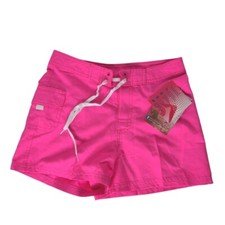 Kanu Surf Girl's Sassy Shannon Board Shorts Size Medium Neon Hot Pink Swimwear