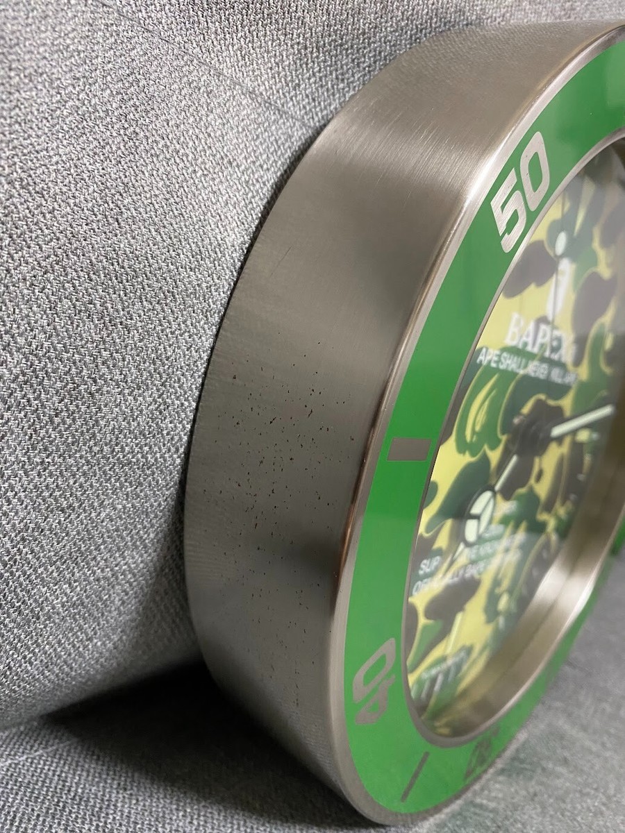 A BATHING APE BAPEX WALL CLOCK Green Camo Vintage Nigo Era