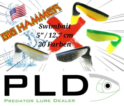 Big Hammer Swimbait 5  (12,7 cm) Gummifisch Softbait Zander Zanderköder