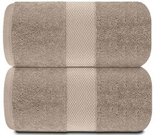 Luxury Bath Sheet Towels Extra Large 35x70 Inch 2 Pk, Taupe Supper Absorbent