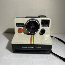 Vintage Original Polaroid SX-70 OneStep White Rainbow Stripe LandCamera/untested