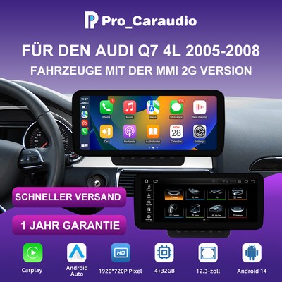 12.3'' Carplay Autoradio Für Audi Q7 MMI 2G 2005-2009 Car Multimedia Navi 4+32G