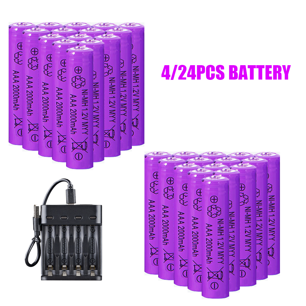 AA AAA Rechargeable Batteries with AA/AAA Battery Charger For Ligth LOT $%^