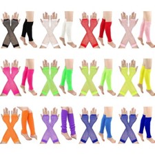 2PCS Stage Leg Warmers gloves Set Half Fingers Halloween Party Costume for Girls