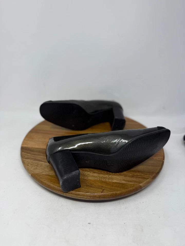 Zapatos de salón Peter Kaiser para mujer color block negro charol bloque tacón talla 5,5 3 Foto 2 de 4