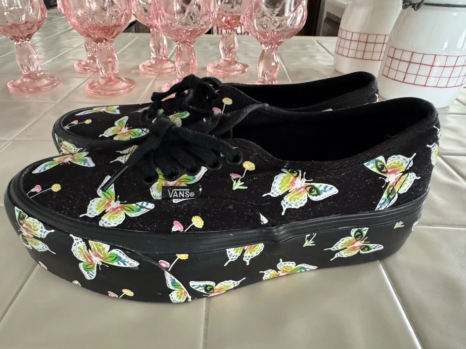 Vans женщин 8 туфли сложены морф бабочка кроссовок затемнения зарево в темноте - Изображение 3 из 4