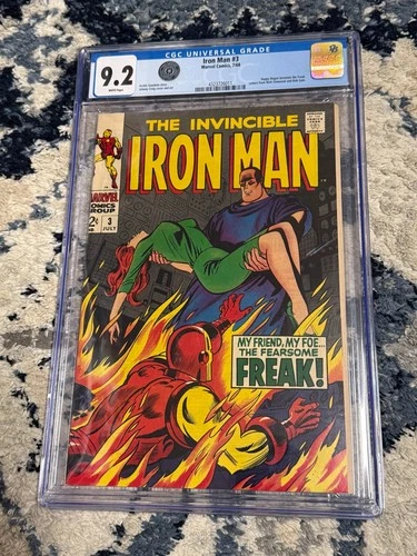 Iron Man # 3 From 1968 Happy Hogan as The Freak CGC Graded 9.2 Near Mint-
