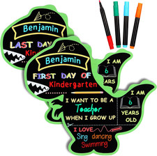First Last Day of School Chalkboard Sign 4 Markers Double Sided Photo Prop Kids