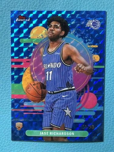 2025 Topps Finest Basketball Blue Geometric Refractor Jase Richardson #114
