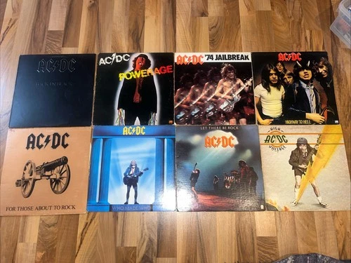 AC/DC 8LP Vinyl Record Lot, All OG Range From G+ To VG+ See Description 🎸 🤘🏼