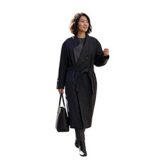 Vintage Ponte Di Uomo Coat Womens Medium Gray Wool Belted Overcoat Made In USA