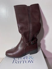 Croft & Barrow Karaa Brown Knee High Boots Ortholite Comfort Foam