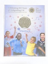2010 50p Fifty Pence Coin 100th Anniversary of the Girl Guides UK BUNC Royal Min