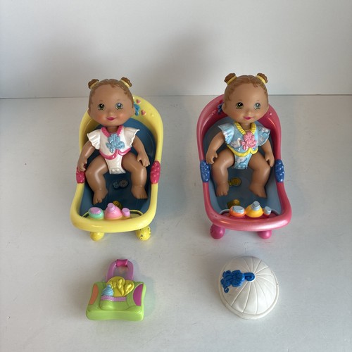 Fisher Price Snap N Style Doll Set 2 Babies 2 Tubs Hat Purse